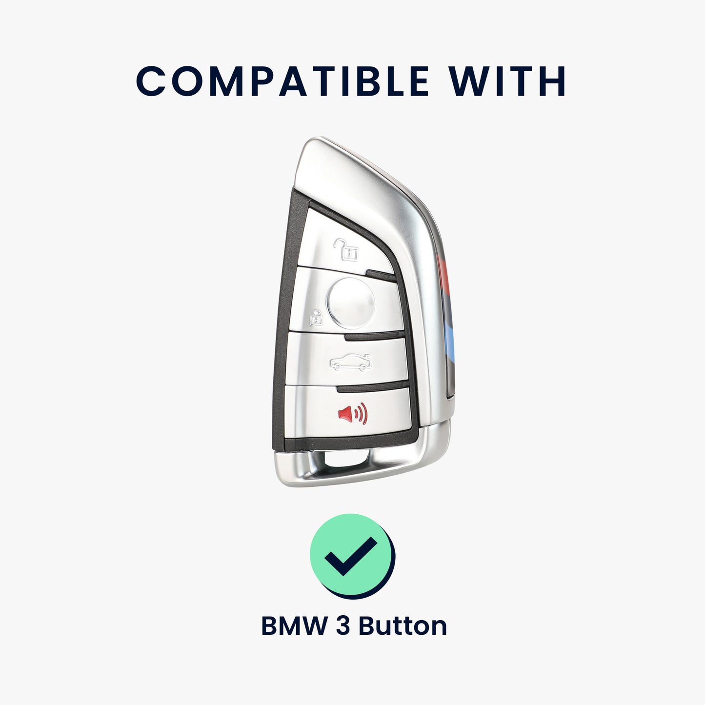 kwmobile Car Key Cover Compatible with BMW 3-Button Smart Key Car Key