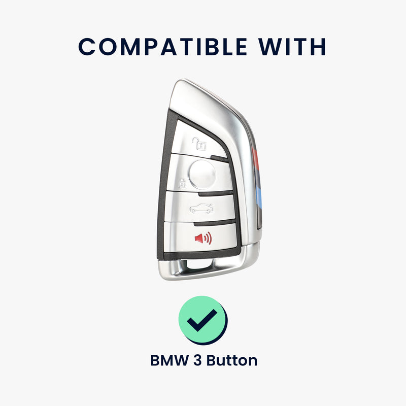 kwmobile Car Key Cover Compatible with BMW 3-Button Smart Key Car Key