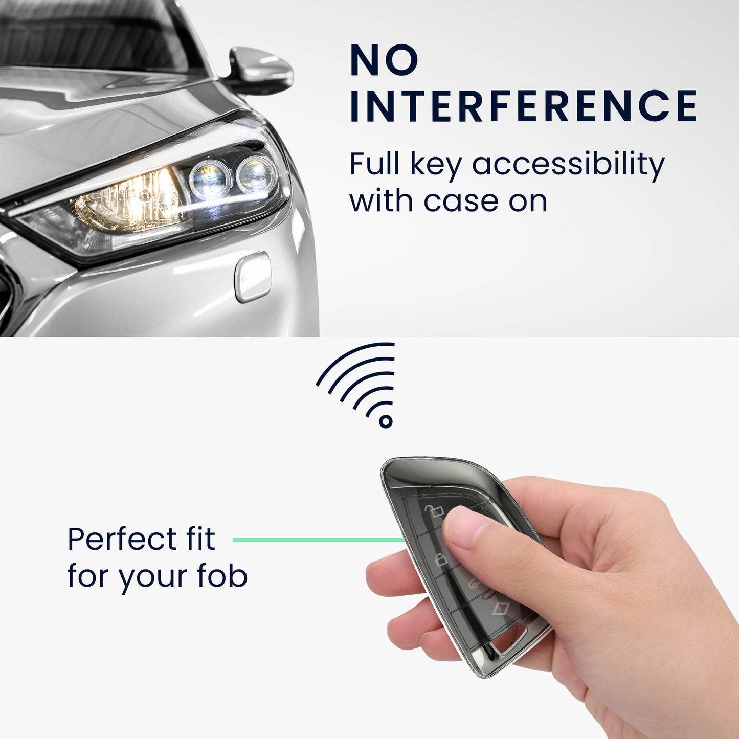 kwmobile Car Key Cover Compatible with BMW 3-Button Smart Key Car Key