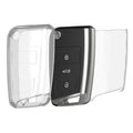 kwmobile Autoschlüssel Hülle kompatibel mit VW Golf 7 MK7 3-Tasten Autoschlüssel - Schlüsselhülle Silikon Cover - Transparent Transparent  [dsg01]