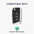 kwmobile Car Key Cover Compatible with VW Golf 7 MK7 3-Button Car Key