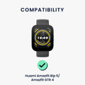 kwmobile Strap compatible with 22mm Amazfit Bip 6 / Bip 5 Unity / Bip 5 / GTS 3 / Balance 2 / Helio Strap - Fitness Tracker Sports Bracelet Band - Inner dimensions from 14 - 22 cm