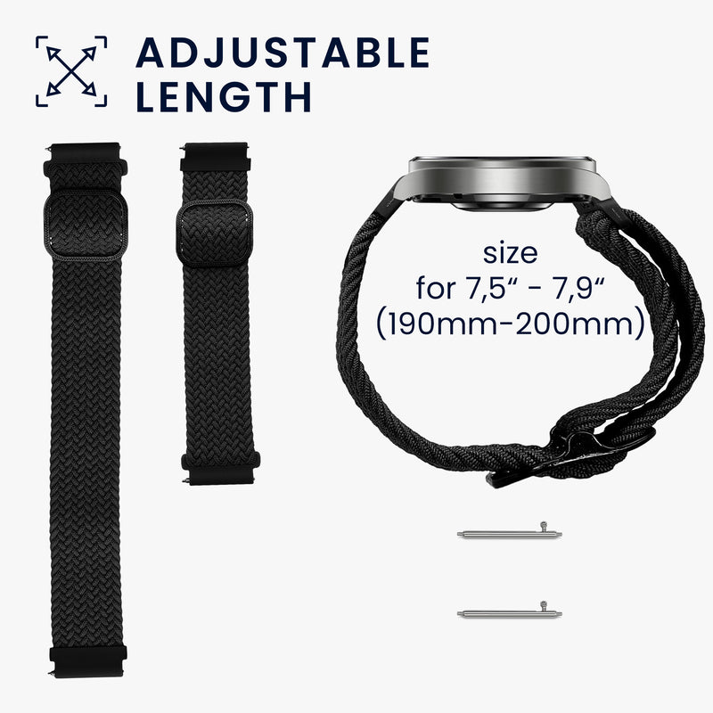 kwmobile Strap compatible with 22mm Amazfit Bip 6 / Bip 5 Unity / Bip 5 / GTS 3 / Balance 2 / Helio Strap - Fitness Tracker Sports Bracelet Band - Inner dimensions from 14 - 22 cm