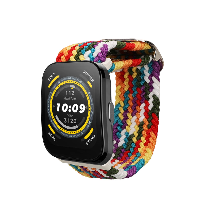 kwmobile Armband kompatibel mit 22mm Amazfit Bip 6 / Bip 5 Unity / Bip 5 / GTS 3 / Balance 2 / Helio Strap - Nylon Fitnesstracker Sportarmband Band in Mehrfarbig - Innenmaße von 14 - 22 cm Mehrfarbig  