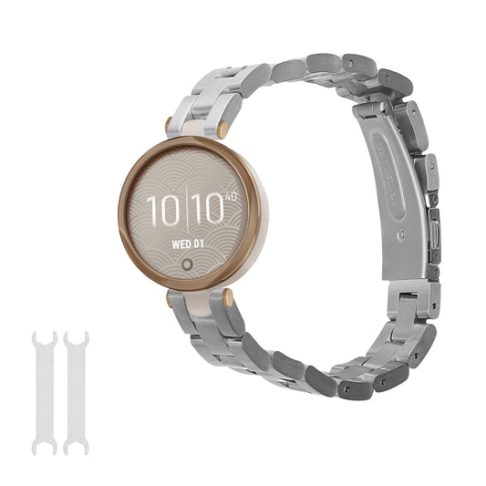 kwmobile Edelstahl Uhrenarmband kompatibel mit Garmin Lily Sport Ersatz Armband - Ersatzarmband für Smartwatch - 14 - 22 cm Innenmaße - Silber Silber  [dsg02]