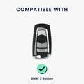 kwmobile Car Key Cover Compatible with BMW 3-Button Keyless Go Car Key - Protective Case with Keyring