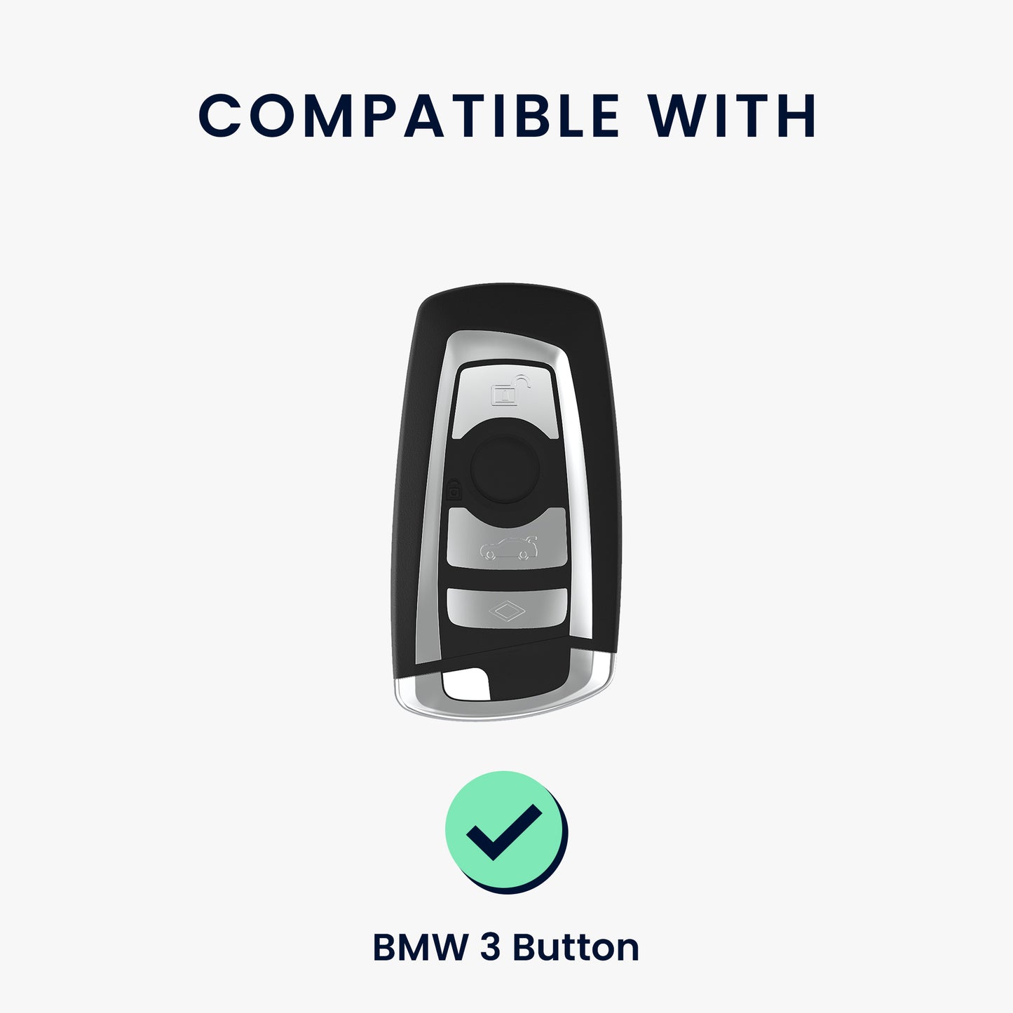 kwmobile Car Key Cover Compatible with BMW 3-Button Keyless Go Car Key - Protective Case with Keyring