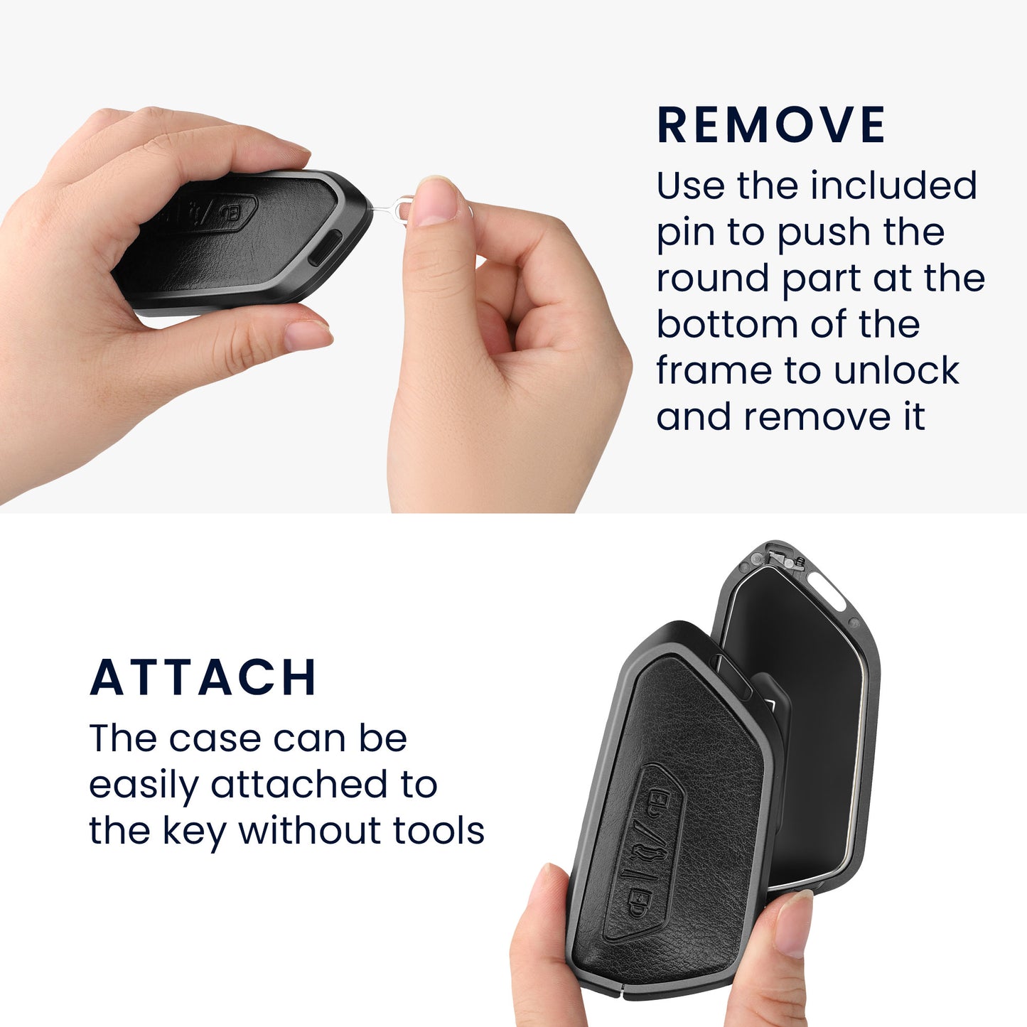 kwmobile Car Key Cover Compatible with BMW 3-Button Keyless Go Car Key - Protective Case with Keyring