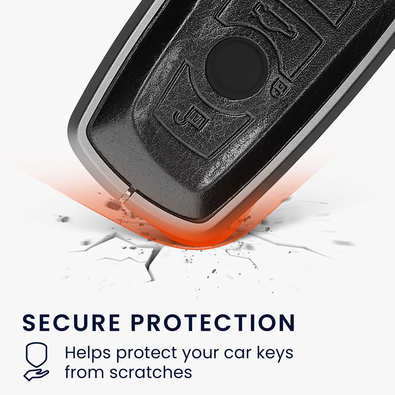 kwmobile Car Key Cover Compatible with BMW 3-Button Keyless Go Car Key - Protective Case with Keyring