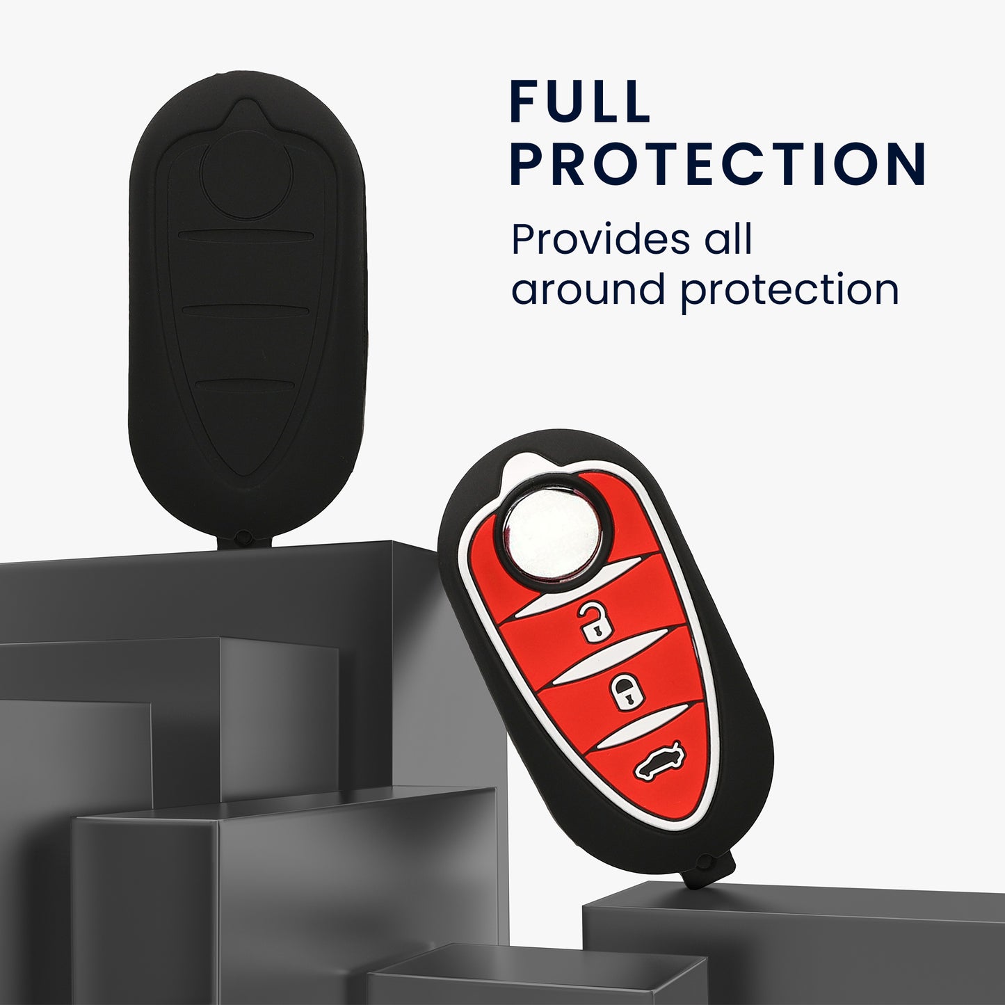 kwmobile Car Key Cover compatible with Alfa Romeo 3-Button MiTo Giulietta Brera 159 - Key Fob Cover