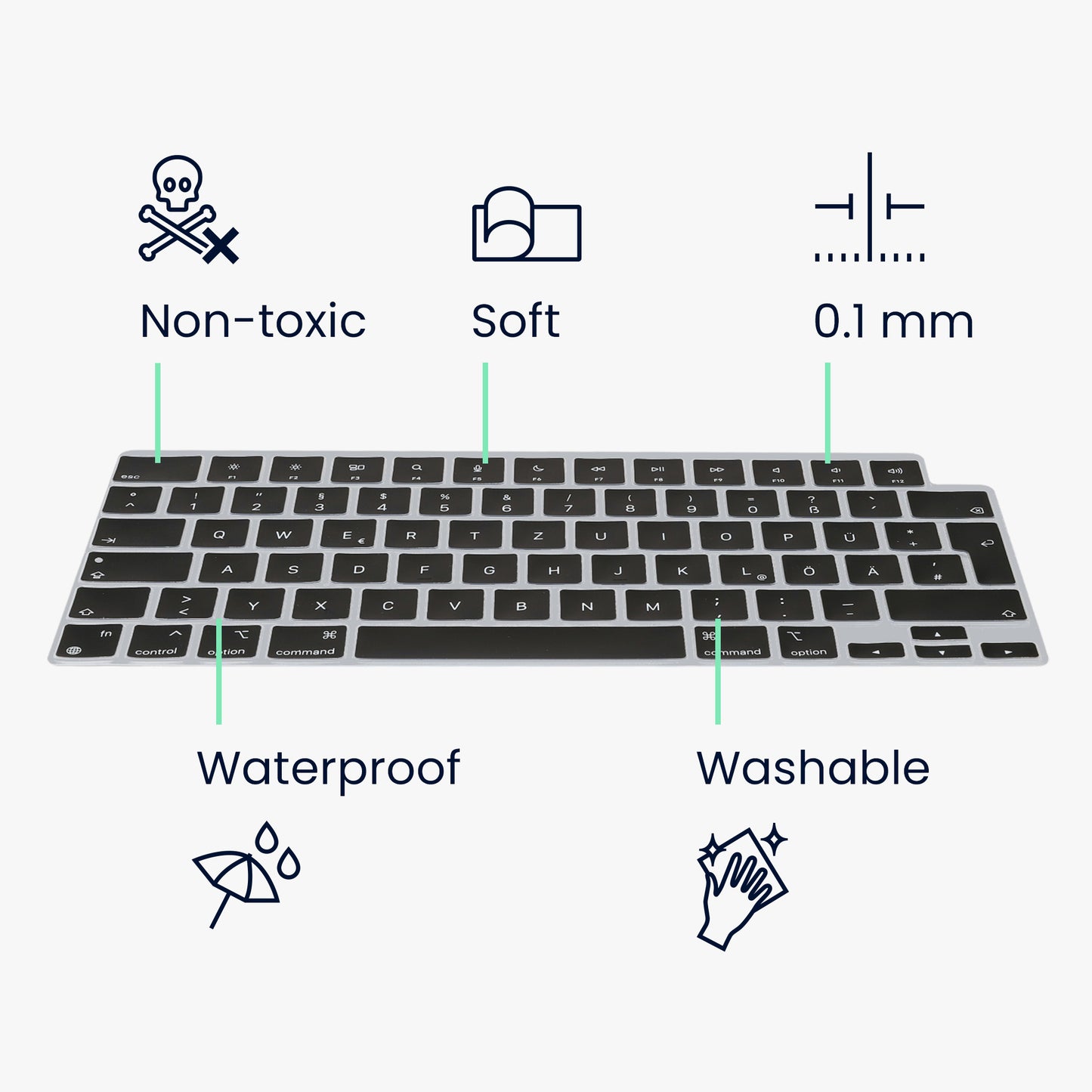 kwmobile Keyboard Protector for Apple Macbook Air 15 2023 M2 (A2941) QWERTZ Keyboard Cover