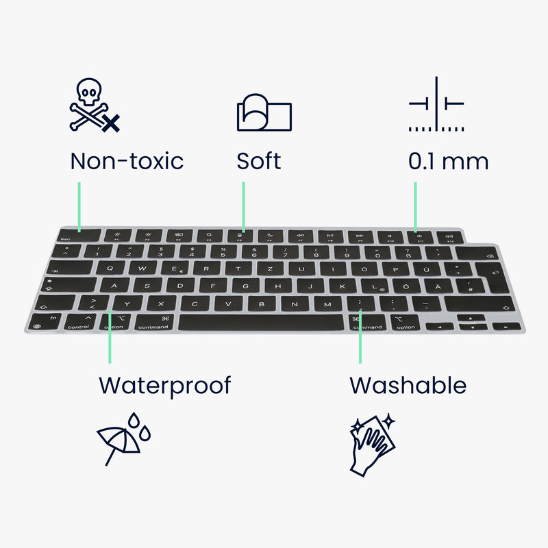 kwmobile Keyboard Protector for Apple Macbook Air 15 2023 M2 (A2941) QWERTZ Keyboard Cover