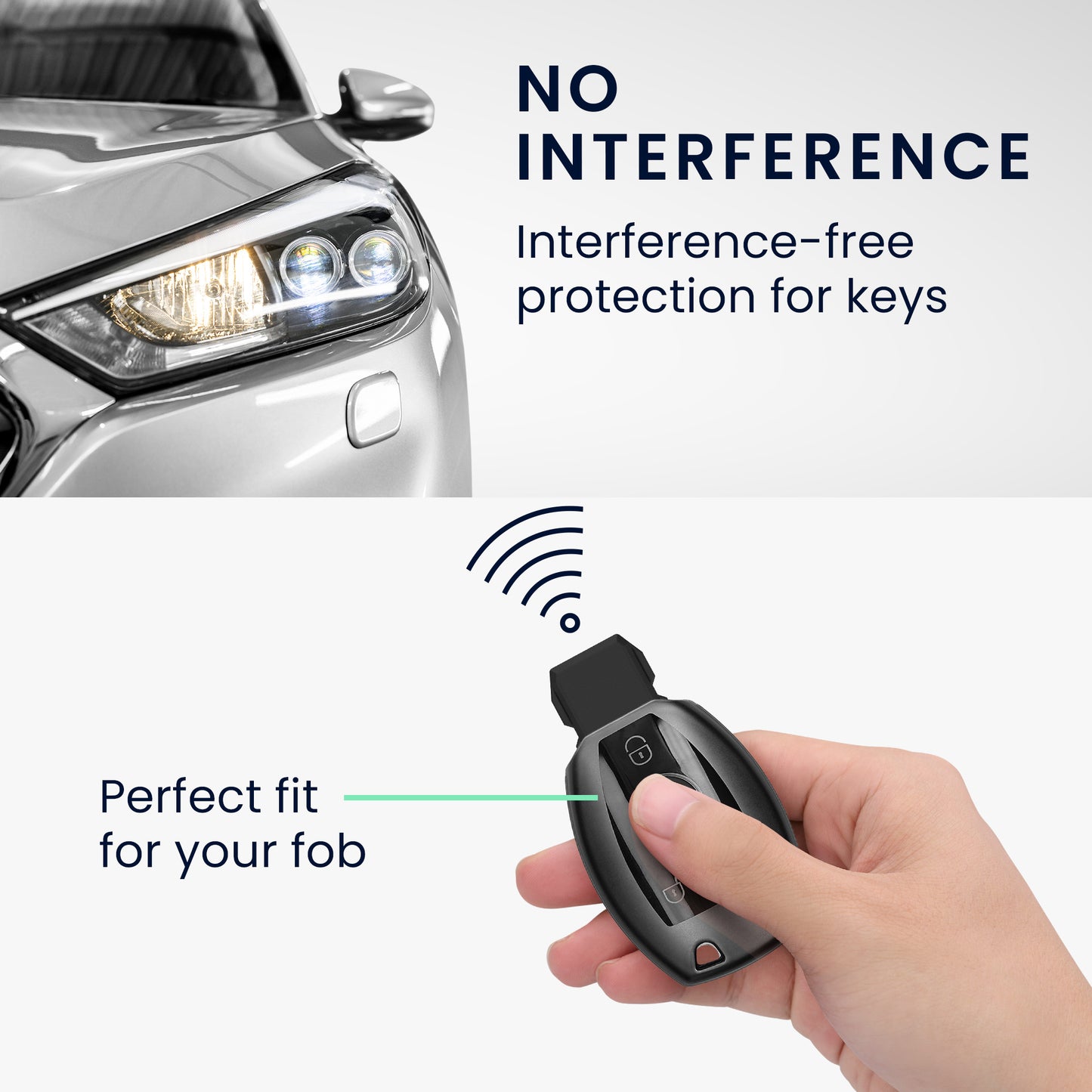 kwmobile Car Key Cover Compatible with Mercedes Benz 3-Button Car Key - Silicone Cover