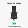 kwmobile Car Key Cover Compatible with Mercedes Benz 3-Button Car Key - Silicone Cover