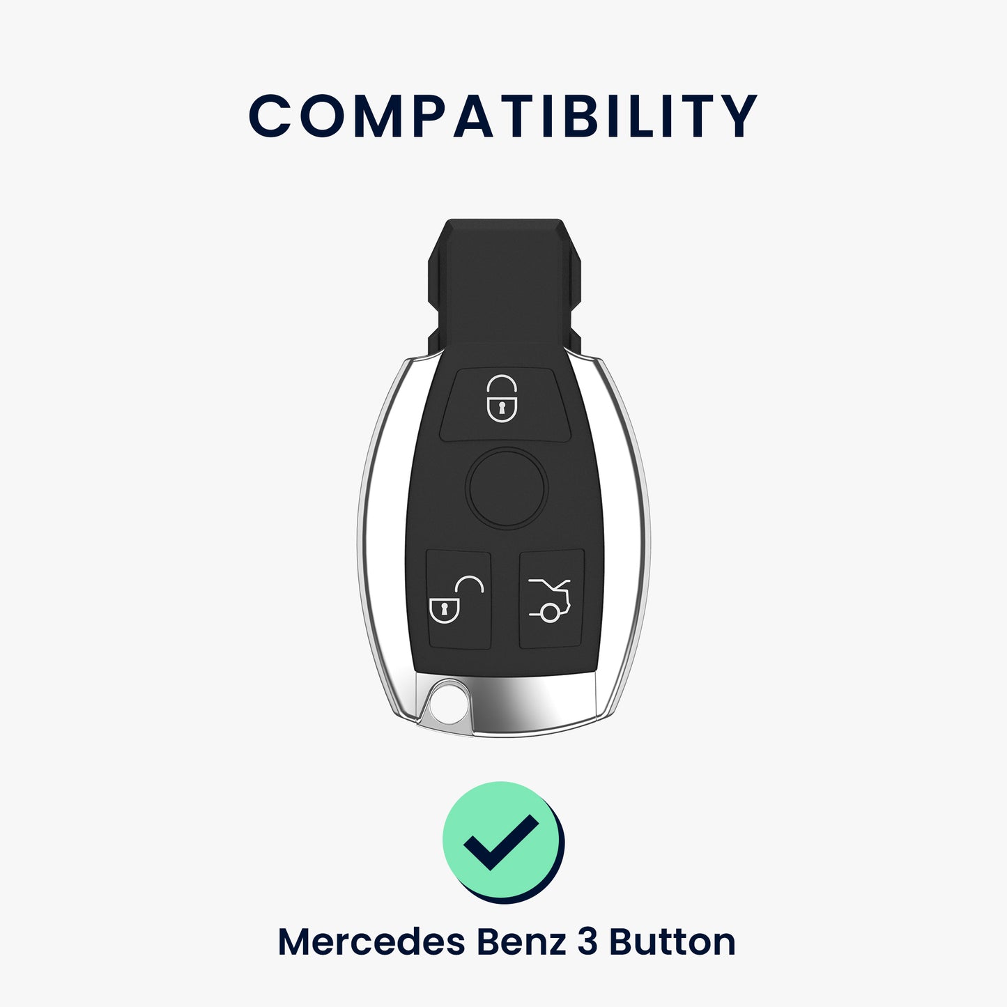 kwmobile Car Key Cover Compatible with Mercedes Benz 3-Button Car Key - Silicone Cover