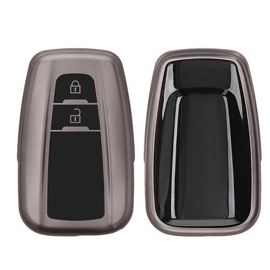 kwmobile Autoschlüssel Hülle kompatibel mit Toyota 2-Tasten Smart Key Autoschlüssel - Schlüsselhülle Silikon Cover - Schwarz matt Schwarz Schwarz matt  [dsg01]