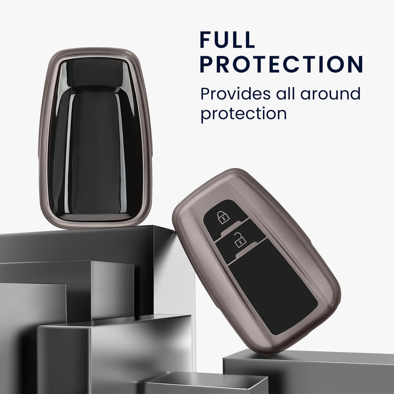 kwmobile Car Key Fob Cover Compatible with Toyota 2-Button Smart Key - Silicone Case