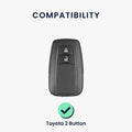 kwmobile Car Key Fob Cover Compatible with Toyota 2-Button Smart Key - Silicone Case