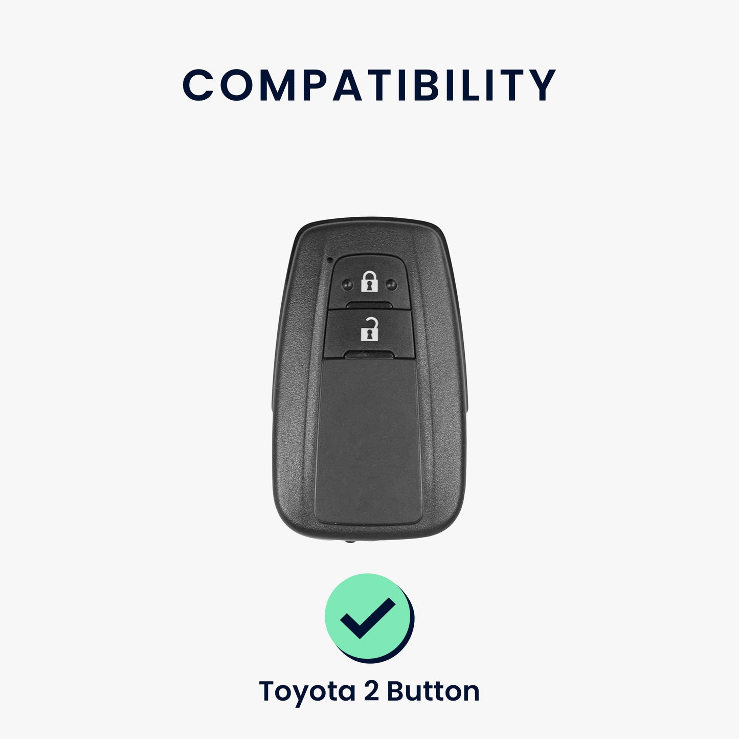 kwmobile Car Key Fob Cover Compatible with Toyota 2-Button Smart Key - Silicone Case