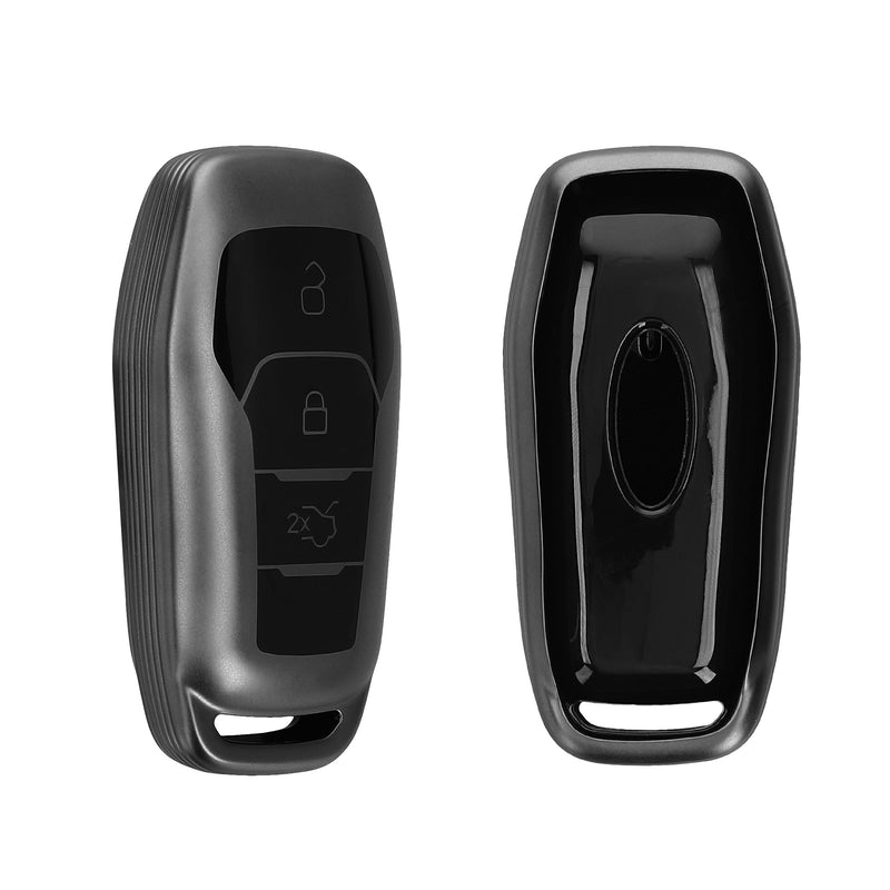 kwmobile Car Key Cover Compatible with Ford 3-Button MyKey Car Key (Key Free) - Silicone Protective Case
