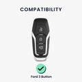 kwmobile Car Key Cover Compatible with Ford 3-Button MyKey Car Key (Key Free) - Silicone Protective Case