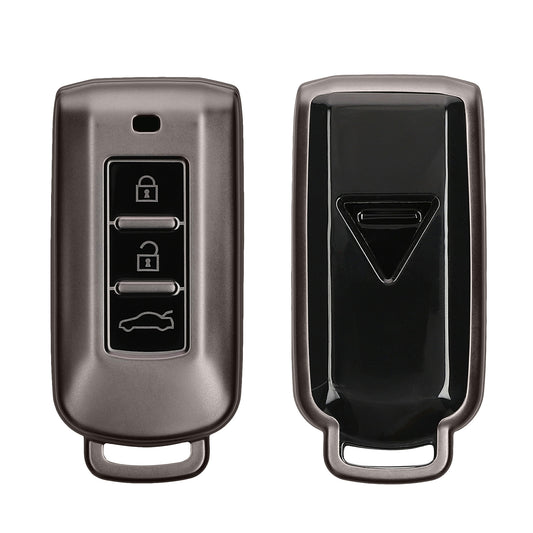 kwmobile Autoschlüssel Hülle kompatibel mit Mitsubishi 3-Tasten Autoschlüssel - Schlüsselhülle Silikon Cover - Schwarz matt Schwarz Schwarz matt  [dsg01]