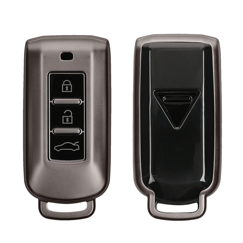 kwmobile Autoschlüssel Hülle kompatibel mit Mitsubishi 3-Tasten Autoschlüssel - Schlüsselhülle Silikon Cover - Schwarz matt Schwarz Schwarz matt  [dsg01]