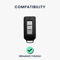 kwmobile Car Key Cover Compatible with Mitsubishi 3-Button Car Key - Silicone Protective Case