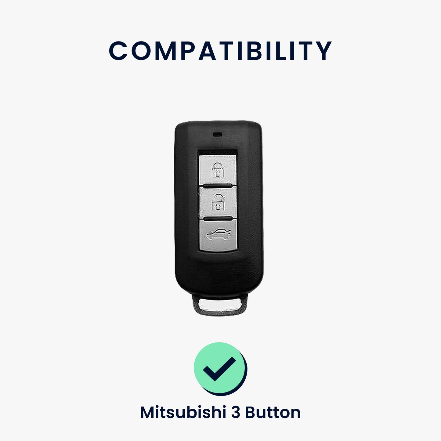 kwmobile Car Key Cover Compatible with Mitsubishi 3-Button Car Key - Silicone Protective Case