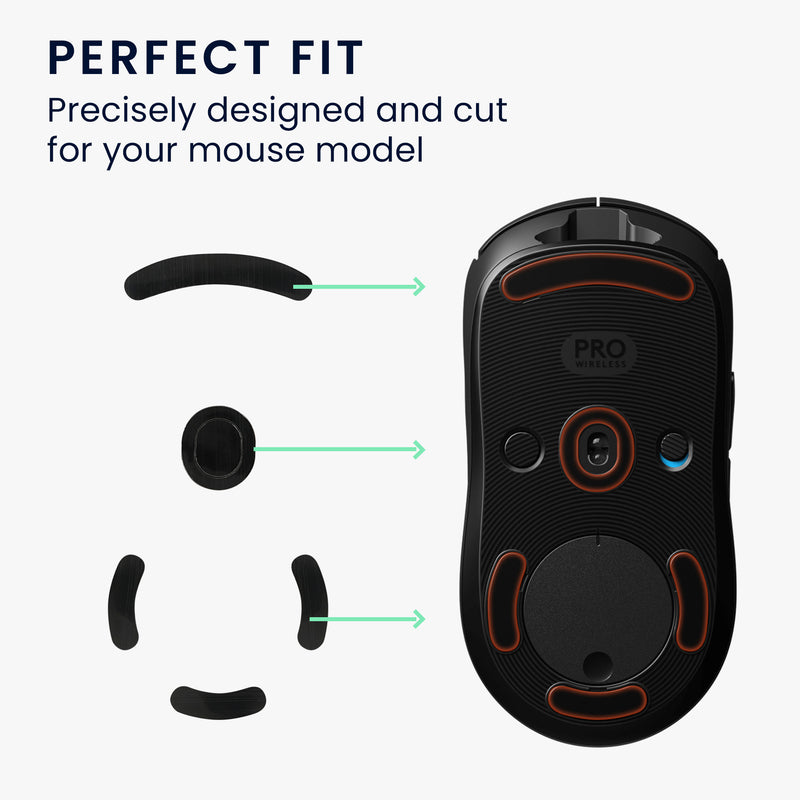 kwmobile Mouse Feet Sticker compatible with Logitech G Pro Wireless Gaming Replacement Gliders - Precisely Fitting Mouse Feet - Mouse Glides