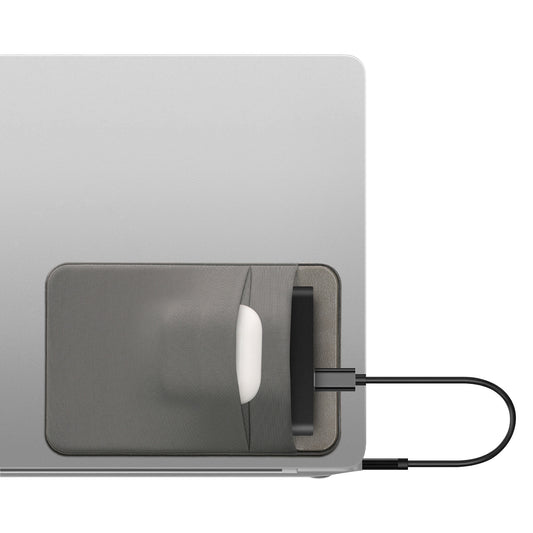 kwmobile Tasche kompatibel mit SanDisk Portable SSD, Samsung T7, Crucial X8, HDD - Halterung für externe SSD Festplatte - 13x8cm - Elastisches Case Hülle selbstklebend Grau Grau  