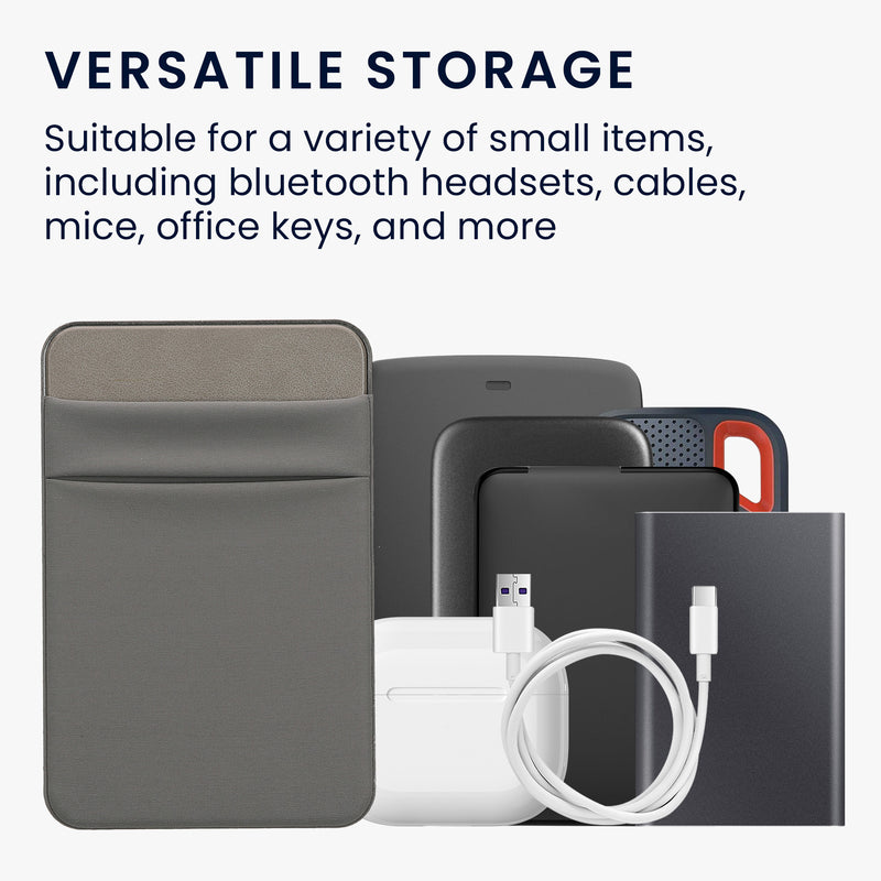 kwmobile Bag compatible with SanDisk Portable SSD, Samsung T7, Crucial X8, HDD - Holder for external SSD Hard Drive - 13x8cm - Elastic self-adhesive case