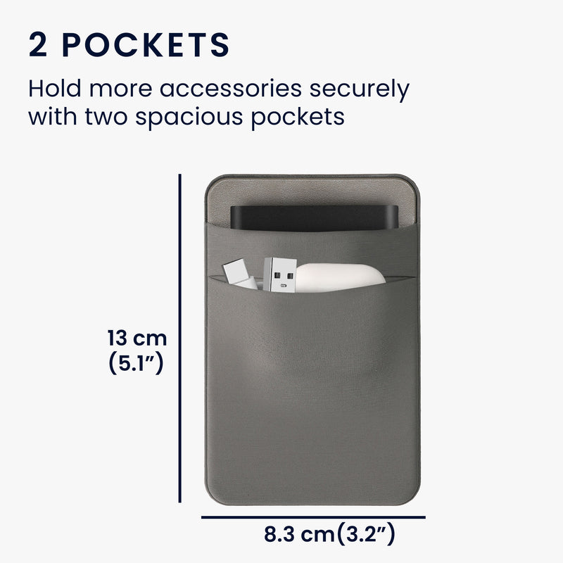 kwmobile Bag compatible with SanDisk Portable SSD, Samsung T7, Crucial X8, HDD - Holder for external SSD Hard Drive - 13x8cm - Elastic self-adhesive case