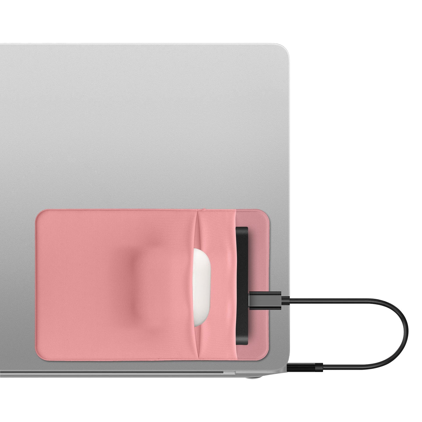 kwmobile Tasche kompatibel mit SanDisk Portable SSD, Samsung T7, Crucial X8, HDD - Halterung für externe SSD Festplatte - 13x8cm - Elastisches Case Hülle selbstklebend Altrosa Altrosa  