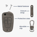 kwmobile Car Key Cover compatible with Opel Vauxhall 2-Button Folding Key Car Key Faux Leather Protective Case Key Cover
