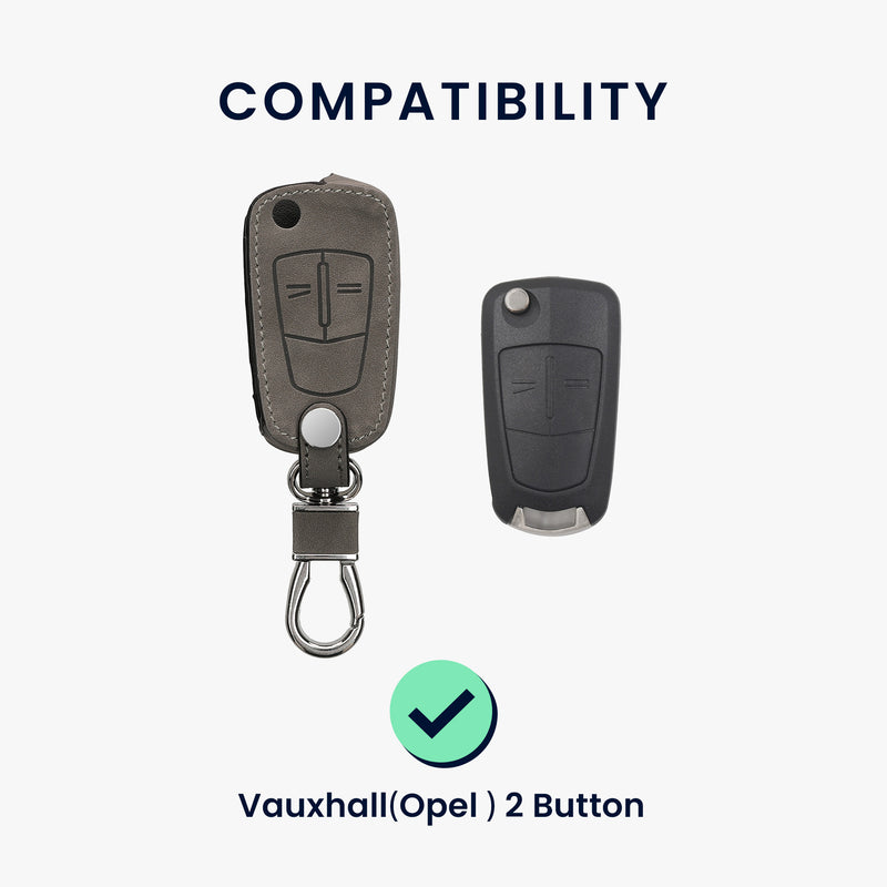 kwmobile Car Key Cover compatible with Opel Vauxhall 2-Button Folding Key Car Key Faux Leather Protective Case Key Cover