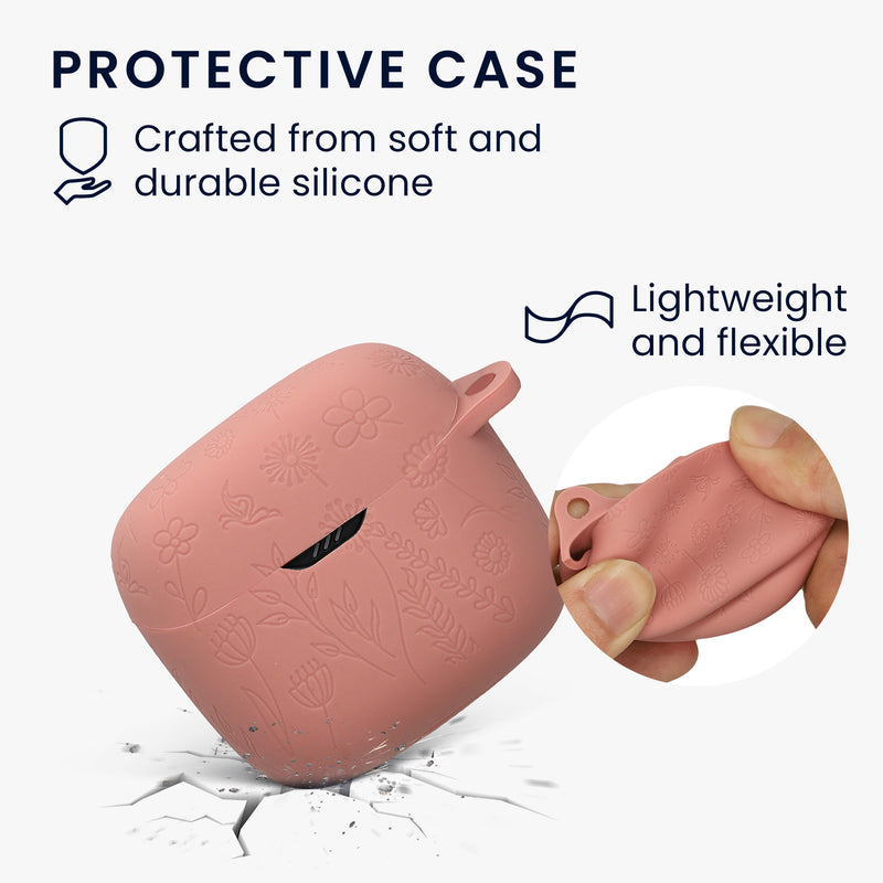 kwmobile Case for JBL Tune Flex Case - Headphone Protective Cover with Carabiner