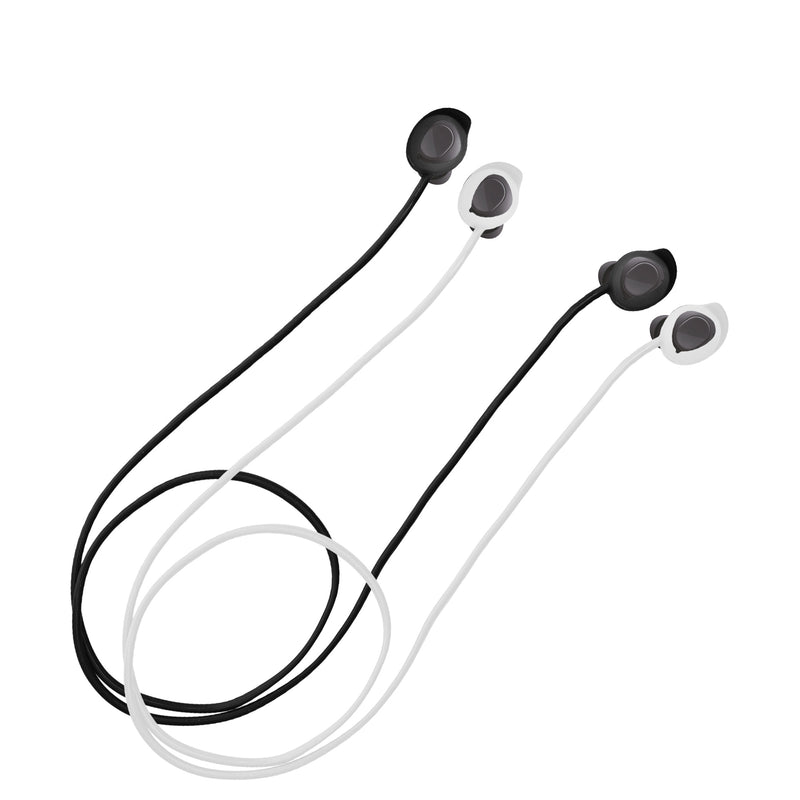 kwmobile 2x Halteband kompatibel mit Samsung Galaxy Buds FE Headphones - Kopfhörer Halter Band Strap in Schwarz Weiß Schwarz  