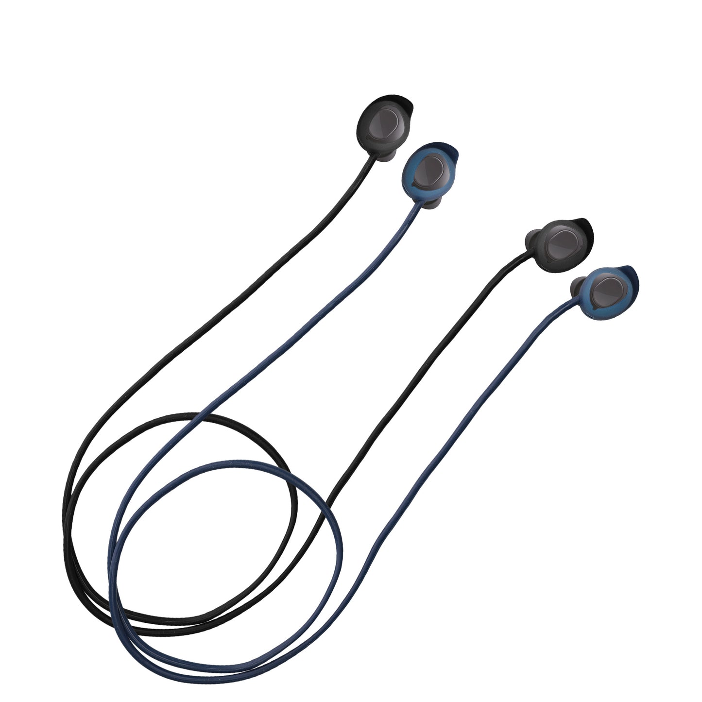 kwmobile 2x Halteband kompatibel mit Samsung Galaxy Buds FE Headphones - Kopfhörer Halter Band Strap in Dunkelblau Schwarz Dunkelblau  