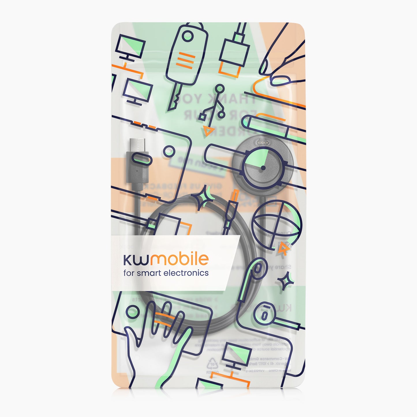 kwmobile USB C Charging Cable compatible with Garmin Forerunner 55 / 255 / 255 Music / vivoactive 5 / Fenix / Quatix Cable Charger Smartwatch Type C Replacement Cable Fitness Tracker Charging Cable