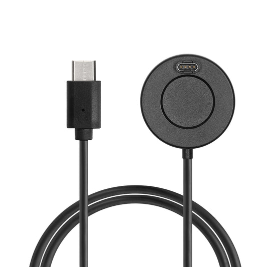 kwmobile USB C Ladekabel kompatibel mit Garmin Forerunner 55 / 255 / 255 Music / vivoactive 5 / Fenix / Quatix - Kabel Charger - Smart Watch Typ C Ersatzkabel - Fitnesstracker Aufladekabel Schwarz  