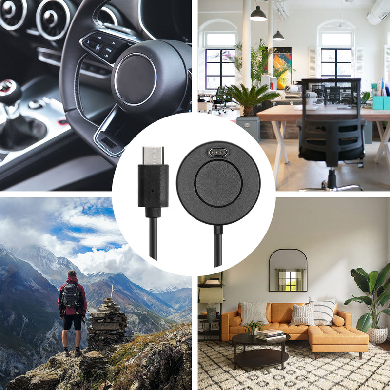 kwmobile USB C Charging Cable compatible with Garmin Forerunner 55 / 255 / 255 Music / vivoactive 5 / Fenix / Quatix Cable Charger Smartwatch Type C Replacement Cable Fitness Tracker Charging Cable