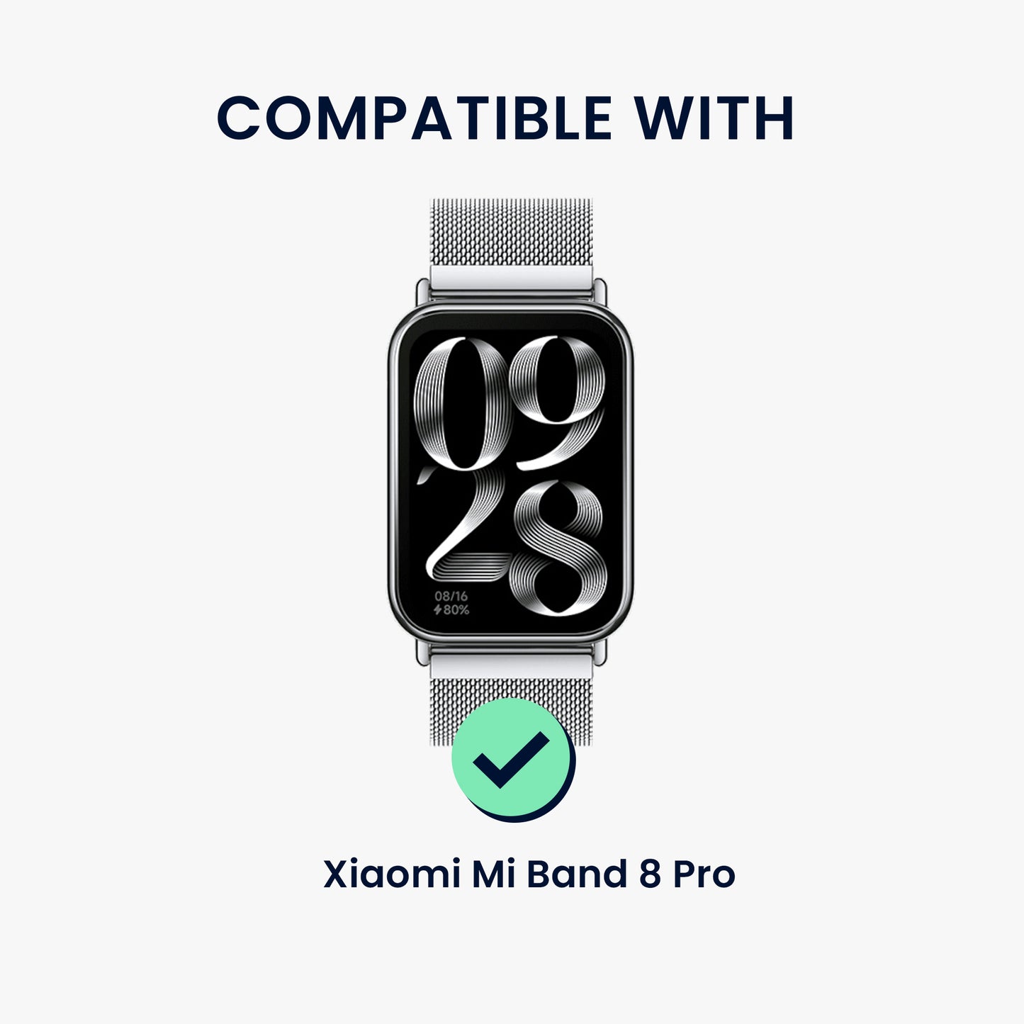 kwmobile Metal Adapter with 22mm Band Width Compatible with Xiaomi Mi Band 8 Pro Watch Strap Smartwatch Bracelet Connector Adapter Set