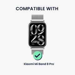 kwmobile Metall Adapter mit 22mm Bandbreite kompatibel mit Xiaomi Mi Band 8 Pro Uhrenarmband Smartwatch Armband