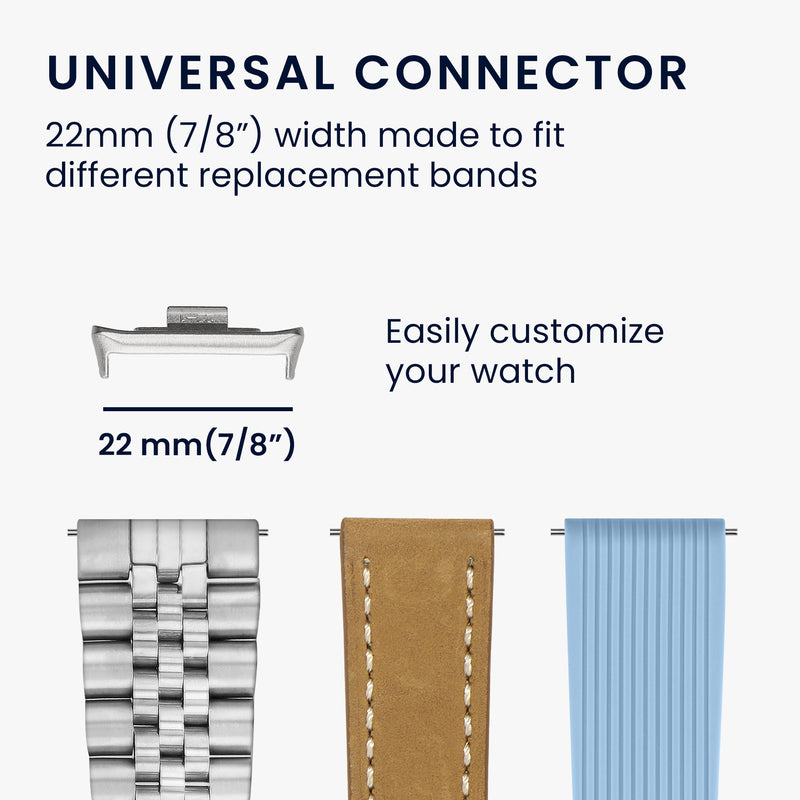 kwmobile Metal Adapter with 22mm Band Width Compatible with Xiaomi Mi Band 8 Pro Watch Strap Smartwatch Bracelet Connector Adapter Set