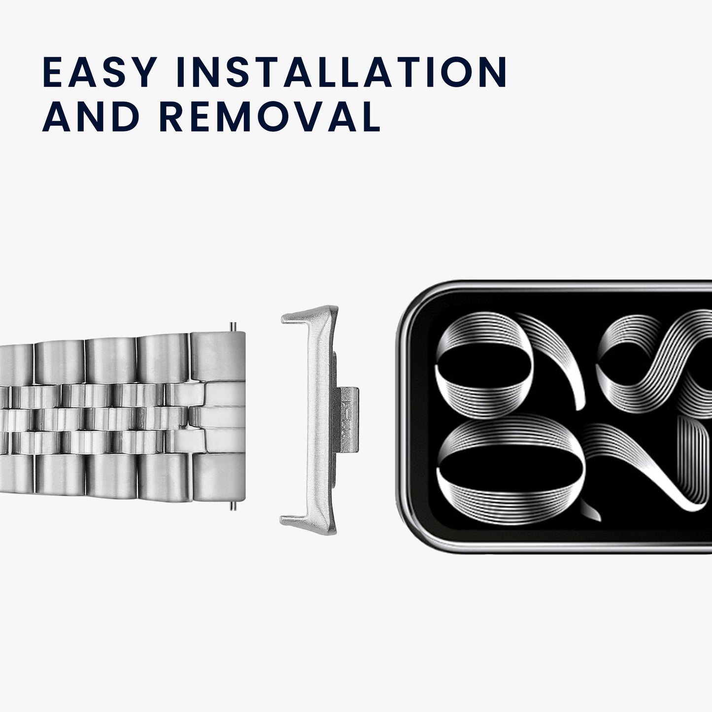 kwmobile Metal Adapter with 22mm Band Width Compatible with Xiaomi Mi Band 8 Pro Watch Strap Smartwatch Bracelet Connector Adapter Set