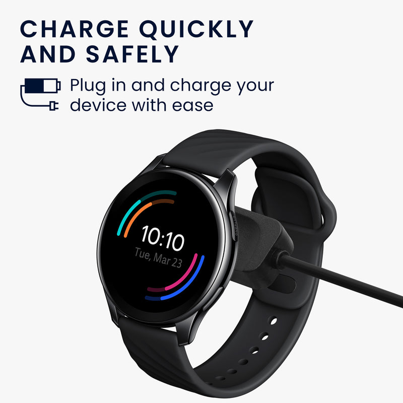 kwmobile USB Cable Charger compatible with OnePlus Watch 2 / Watch 3 Charging Cable - Smart Watch Replacement Cable - Fitness Tracker Charging Cable