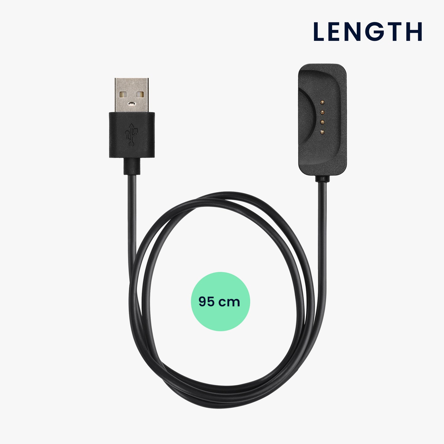 kwmobile USB Cable Charger compatible with OnePlus Watch 2 / Watch 3 Charging Cable - Smart Watch Replacement Cable - Fitness Tracker Charging Cable