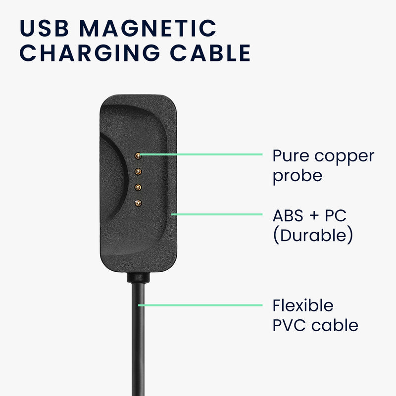 kwmobile USB Cable Charger compatible with OnePlus Watch 2 / Watch 3 Charging Cable - Smart Watch Replacement Cable - Fitness Tracker Charging Cable