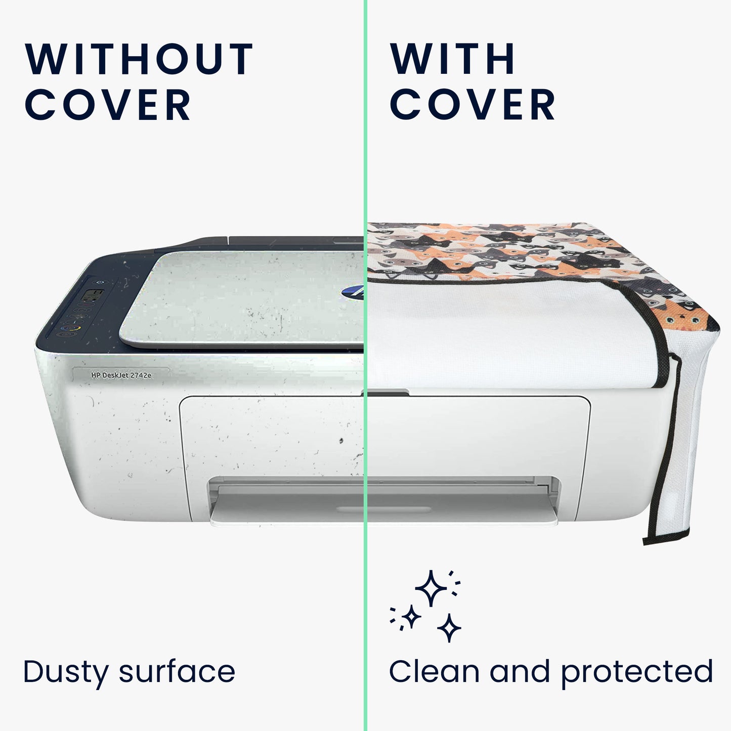 kwmobile Cover compatible with HP DeskJet 2755e / DeskJet 2720e / 2710e / 2820e / 2721e Case - Printer Bag - Dust Cover Protective Hood Protective Case